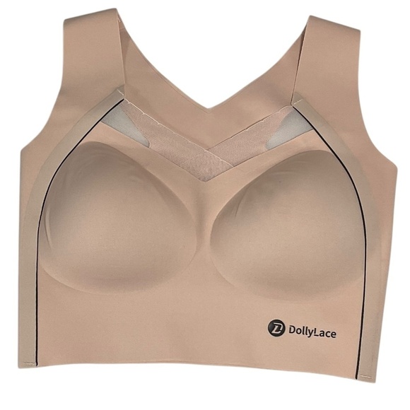 DollyLace Other - DollyLace Push-Up Full Cup Wireless Bra Nude Beige Size Small Elastic Straps